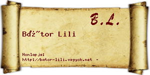 Bátor Lili névjegykártya