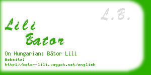 lili bator business card