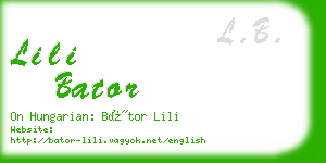 lili bator business card